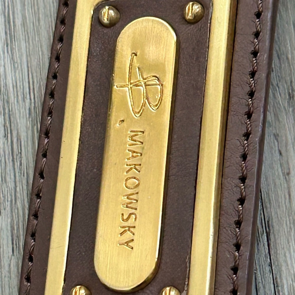 B Makowsky Brown Cross Body Bag - Picture 3 of 8